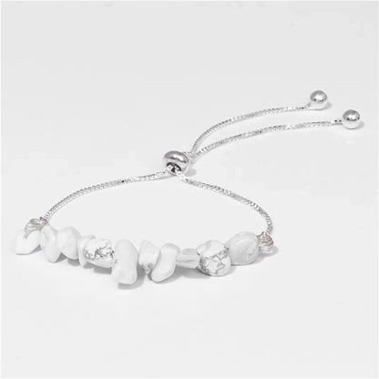 Bracelet chips baroque 8 pierres au choix howlite blanche kaosix