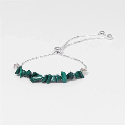 Bracelet chips baroque 8 pierres au choix malachite kaosix