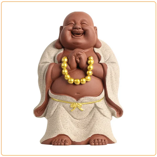 Petit Bouddha rieur fond blanc kaosix