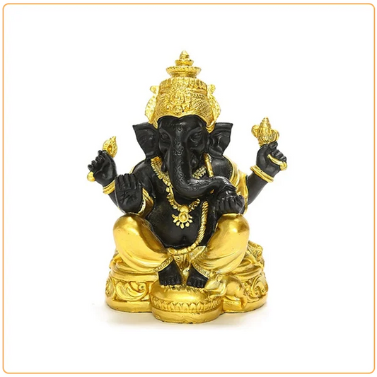 Statue de Ganesh doré fond blanc kaosix