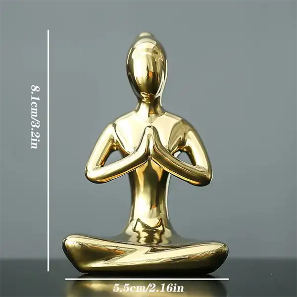 Statuettes Yoga Positions du Lotus Anjali Mudra sur une surface noire Kaosix