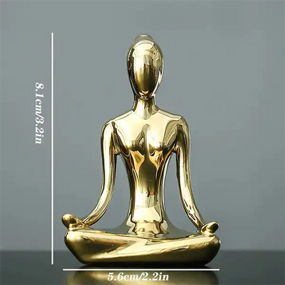 Statuettes Yoga Positions du Lotus Mains sur genoux sur une surface noire Kaosix