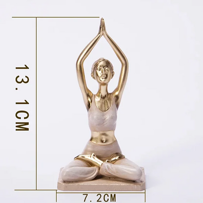 Statuettes de femmes en postures de yoga lotus bras levés Kaosix