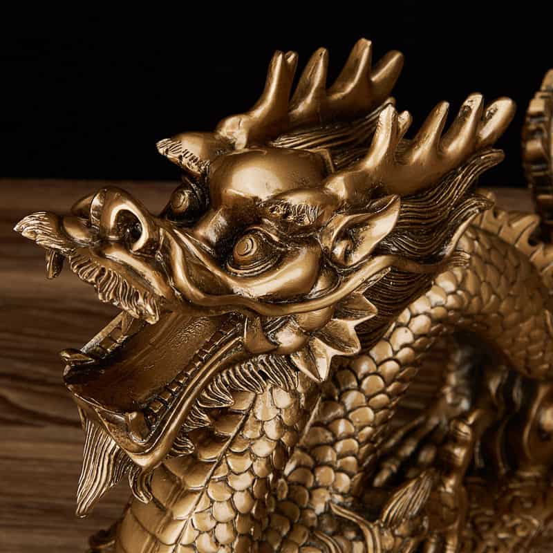 Dragon chinois tenant une perle Statue Figurine en résine Protection  chanceux Feng Shui décor à la maison 8,5 pouces -  France